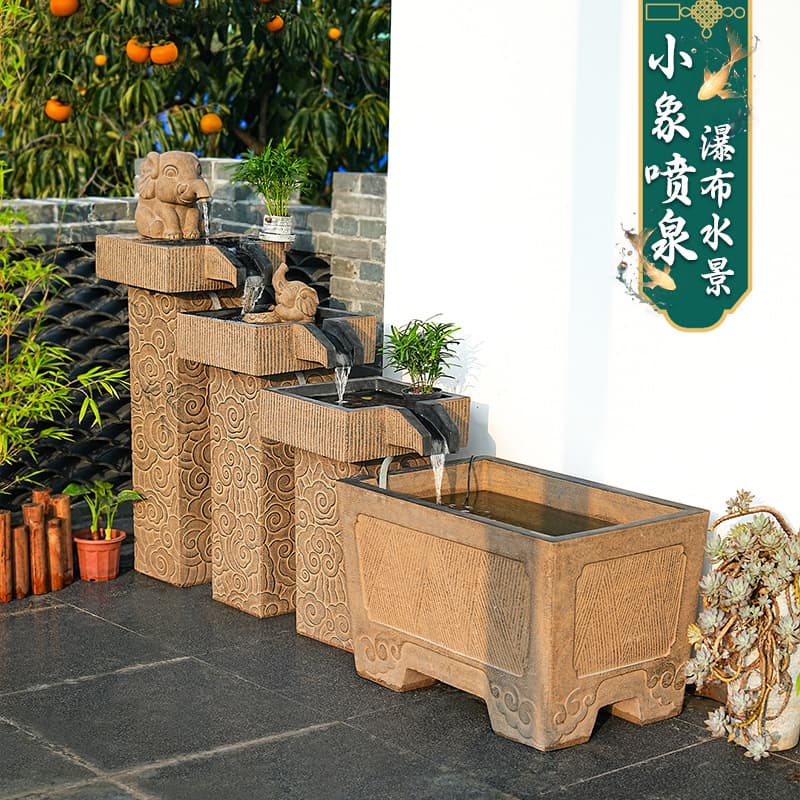 2026 Outdoor Courtyard Fish Tank Waterfall Landscape Flowing Ornament Water Circulation Fish Pond Fountain Scenery Balcony Year of the Horse