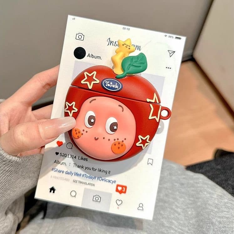 Cute Cartoon Red Apple Star Character Case for AirPods AirPods Pro Apple Earphone Case 2