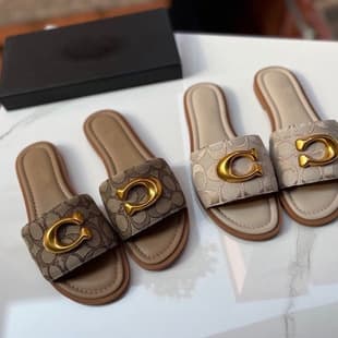 2025 Summer New Style Export Canvas Women's Flat One-strap Slippers Casual Versatile Fashionable Soft Leather Sandals