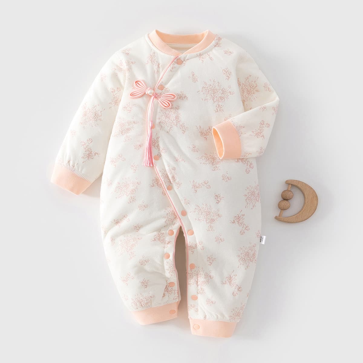 Baby Girl Cotton Coat Winter Thick Warm Toddler Outwear Quilted Jumpsuit Chinese Style Infant Cotton Padded Jacket