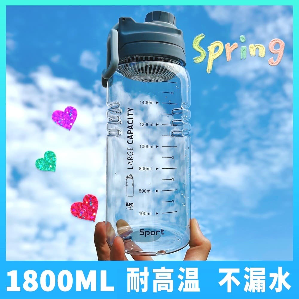 Water bottle: custom space cup, transparent plastic water bottle for construction sites, large-capacity fitness cup