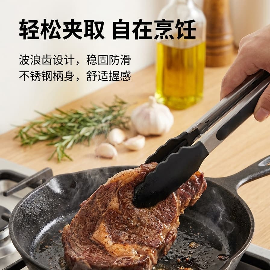 Kitchen Food Tongs Outdoor Heat-Resistant BBQ Tongs Buffet Deli Tongs Multi-Purpose Food Tongs Kitchen Utensil Clips Bread Tongs