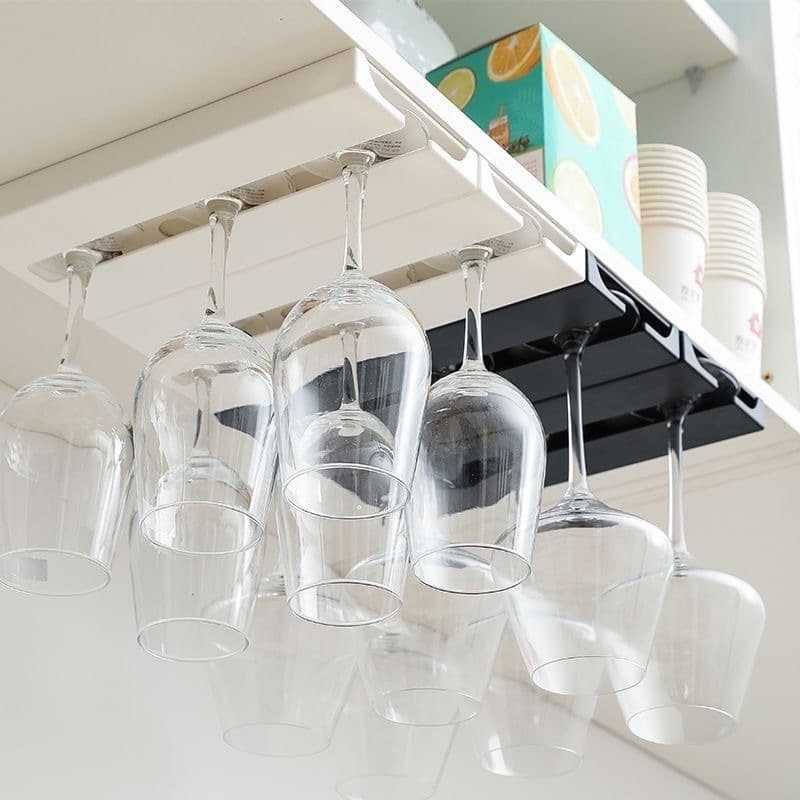 Wine Glass Drying Rack Hanging Style for Home Stemware Holder Kitchen No-Drilling Cup Storage Rack
