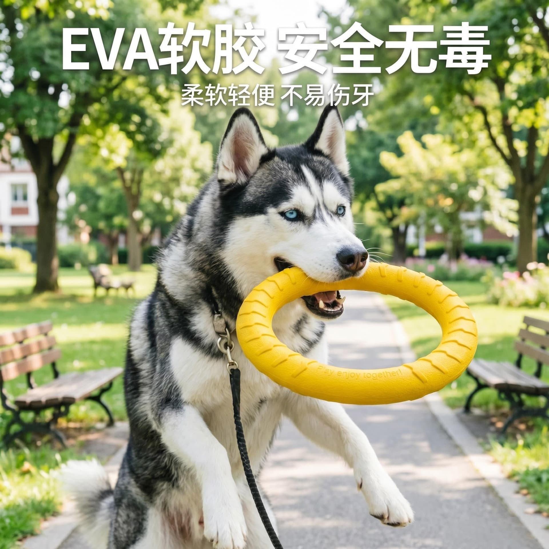 Dog Frisbee Toy Ball, Durable Chew Toy, Tension Ring for Small, Medium, Large Dogs, Pet Toy Supplies