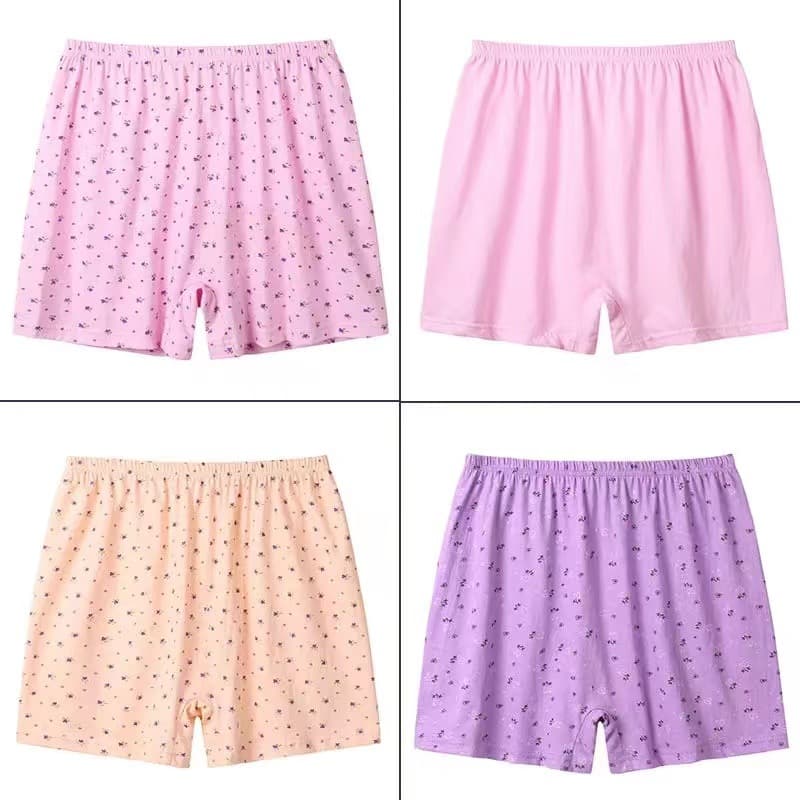 Middle-aged and elderly women's pure cotton high-waist boxer briefs, loose plus-size for mothers.