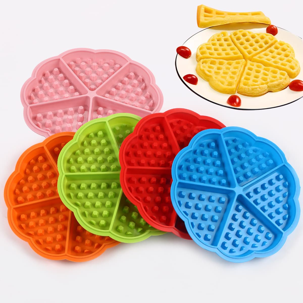 12 waffle chocolate biscuit silicone mold square heart-shaped waffle plaid cake cake ice cream candy mold