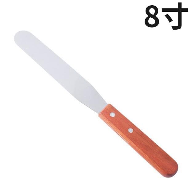Factory Direct Baking Tool 8-Inch Wood Handle Spatula Straight Offset Spatula Cake Smoothing Knife Cake Tool