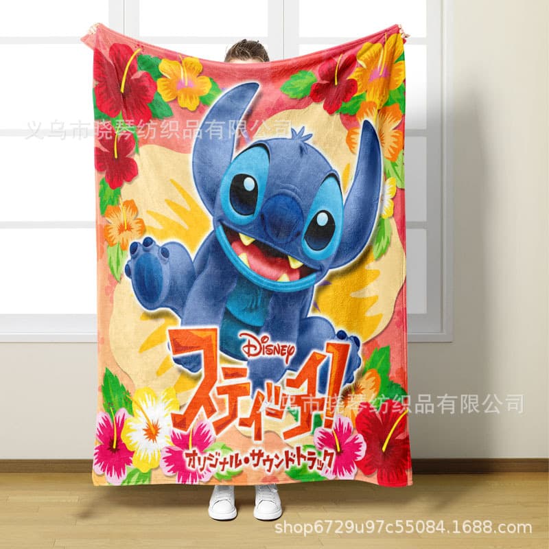 Cross-Border Bestseller Cartoon Anime Stitch Flannel Digital Print Blanket Sofa Blanket Stitch Blanket