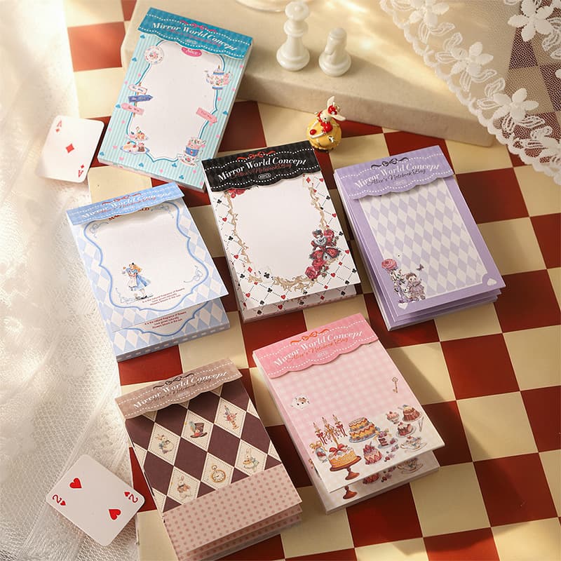 Tomato Sauce Girl Mirror Wonderland Series Original Alice-Themed Notepad Fairy Tale Materials 6 Types