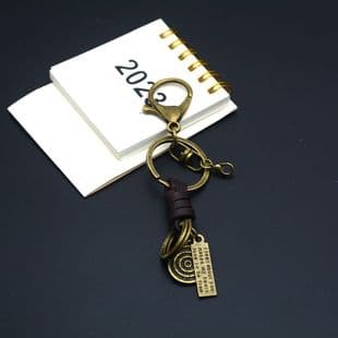 Handmade Braided Keychain Accessory Lobster Clasp Vintage Versatile Leather Rope Keychain Semi-finished DIY Pendant