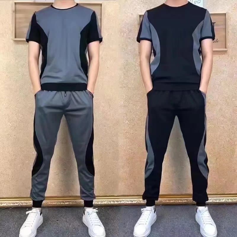 Short Sleeve Sport Suit Men Summer 2024 New Trendy Casual Loose Fit Outfit