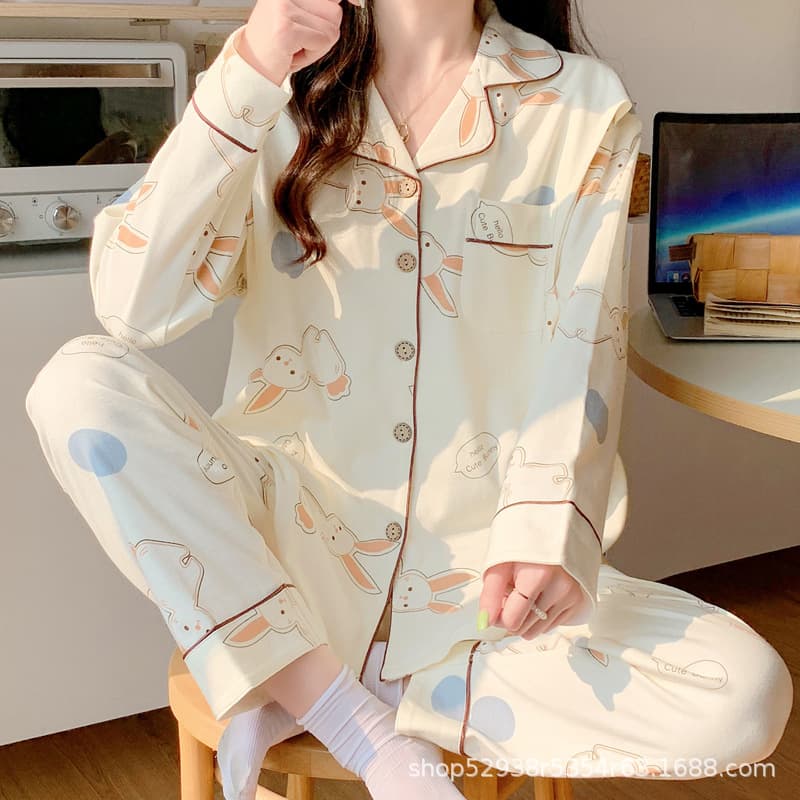 Postpartum care clothing, pure cotton, for spring and summer, suitable for postpartum breastfeeding and maternity pajamas, and for spring and autumn (May/July). Suitable for pregnant women and breastfeeding mothers.