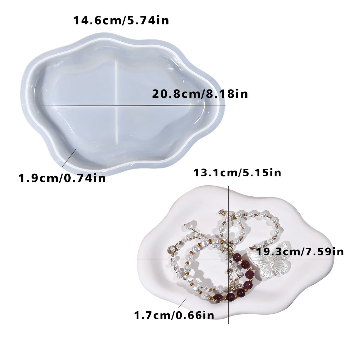 DIY Resin Mold Irregular Cloud Tray Silicone Mold Home Jewelry Storage Dish