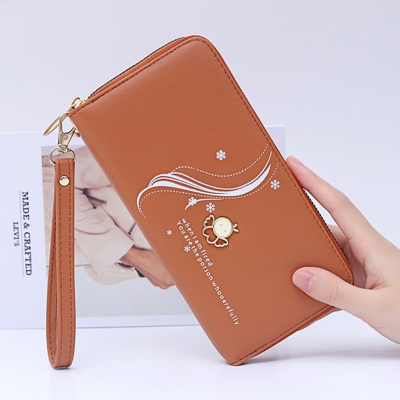 Large Capacity Women's Wallet Long Simple Fashion Zipper Handbag Can Hold Mobile Phone Leather Clutch Bag Mommy Bag Handbag