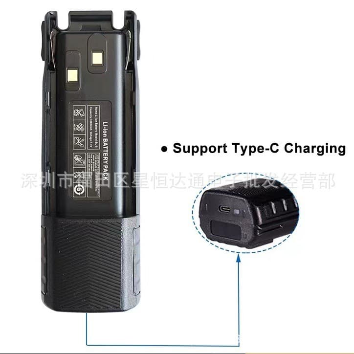 Baofeng Baofeng Uv82 Large Capacity Lithium Battery Type-C Charging 3800Mah Bl-88D Uv-82Hp