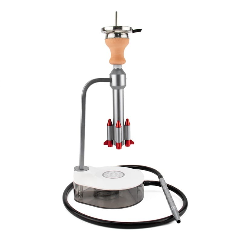 Rocket hookah single tube silicone tube acrylic rocket pot with red mud smoke pot hookah charcoal separator