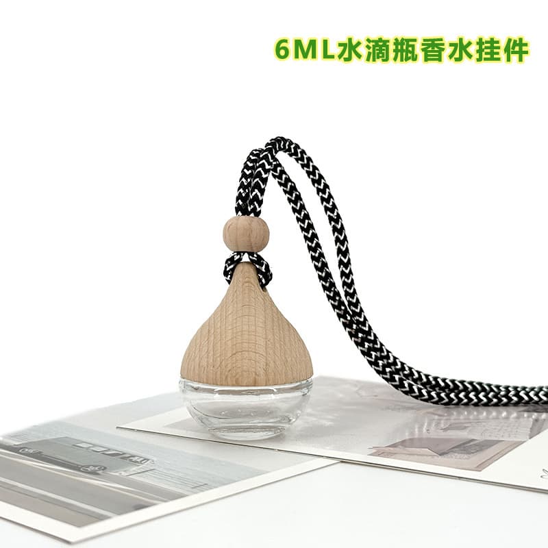 6ml Creative Teardrop Perfume Bottle Car Aroma Glass Empty Bottle Rearview Mirror Hanging Car Freshener Pendant