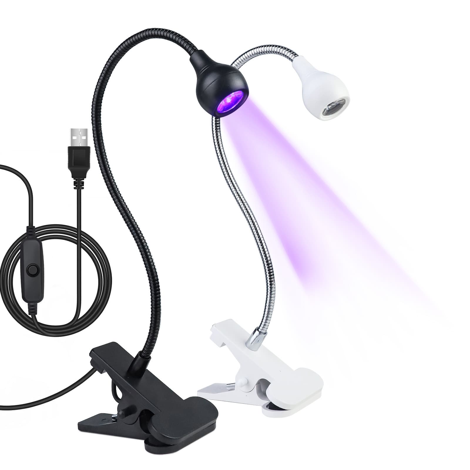 Cross-border Nail Lamp USB Clip Desk Lamp 395 Nail Gel Lamp Nail Polish Curing Lamp UV Resin Curing Purple Light