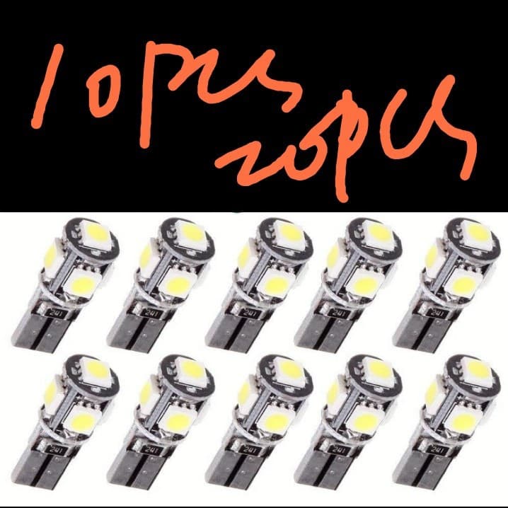 Car LED Light W5W Decoding T10 5050 5SMD Canbus LED Position Light, Reading Light, 10pcs