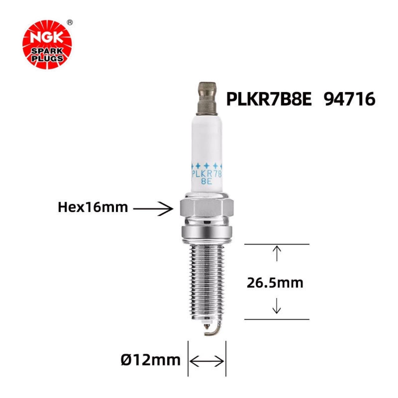 NGK Double Platinum Automotive Spark Plug PLKR7B8E/94716 for Mercedes M271 C200 E200 C180K