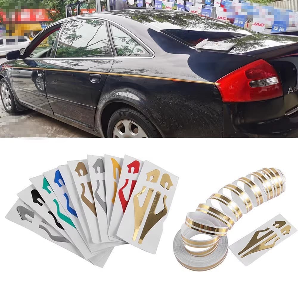 Cross-border Supply Car Waistline Body Decal Car Personality Decoration Body Sticker Small Color Stripe Decorative Sticker Car Sticker