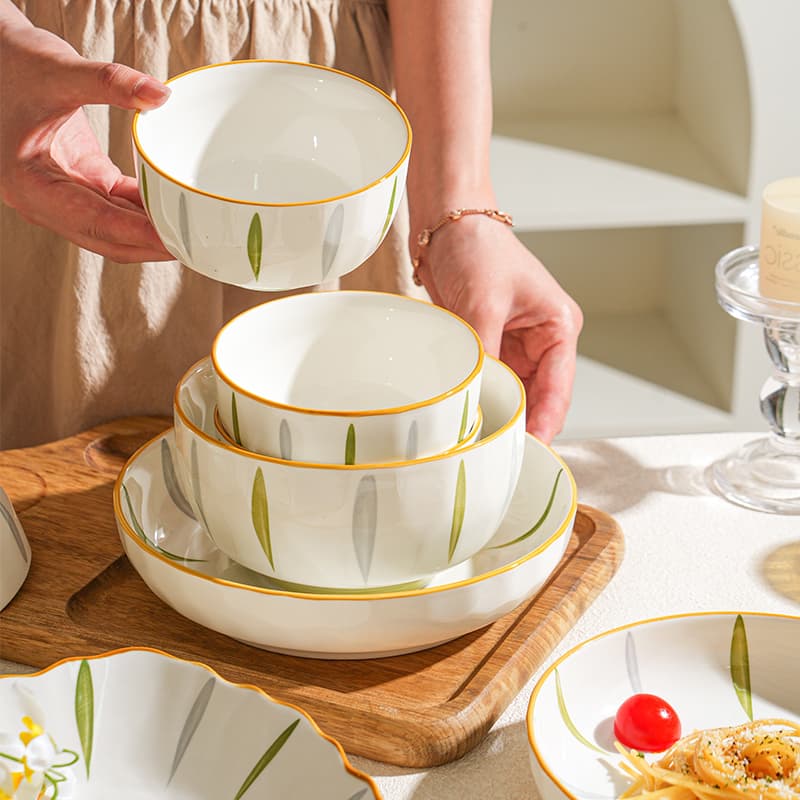 Underglaze color rice bowl ceramic dishes special look tableware household ceramic dishes dishes tableware new style