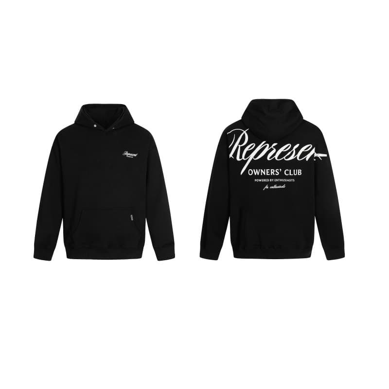 23S Cross-border Foreign Trade Supply American Streetwear Brand REPRESENT Basic Letter Print Unisex Hooded Loose Sweatshirt