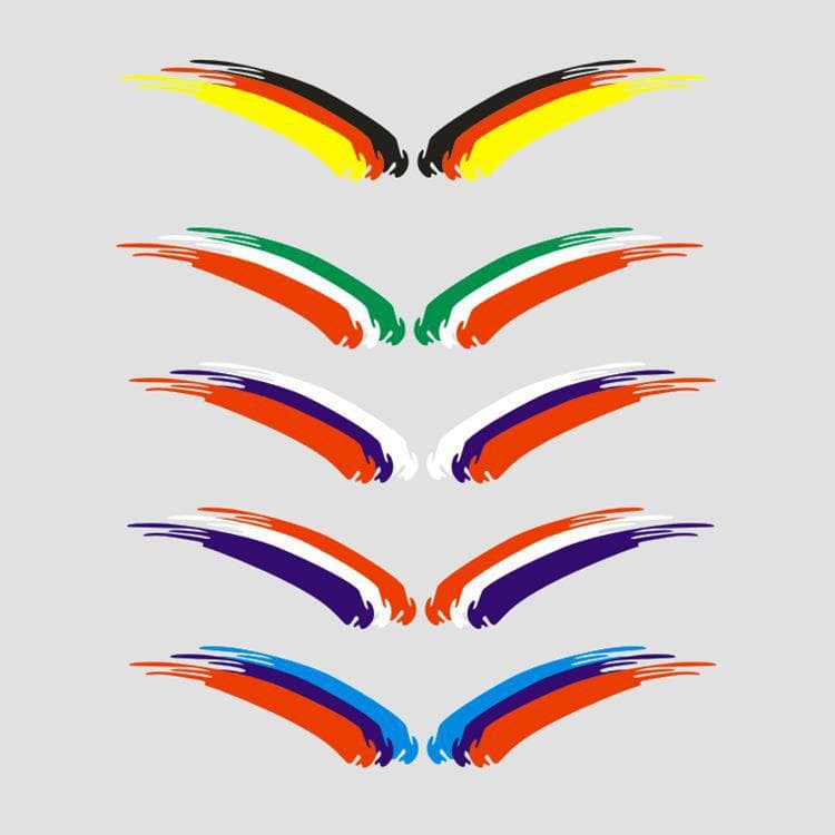 Germany, Italy, Russia, France flag stickers, motorcycle helmet stickers, racing decals, three-color reflective car stickers