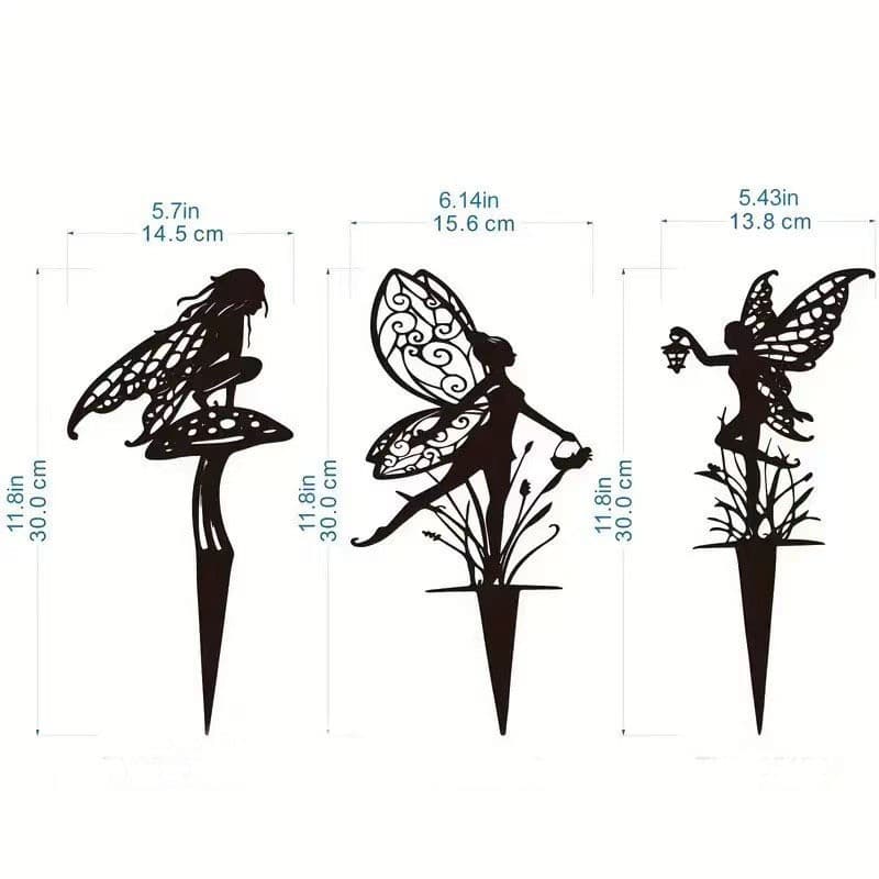 Metal Outdoor Decoration Fairy Ground Insert Temu Cross-Border Independent Station Modern Fairy Art Metal Cutout