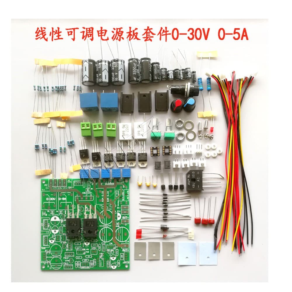 Adjustable Power Supply 0-30V 0-5A Learning Lab Power Board Voltage Regulated Constant Current Power Board Kit