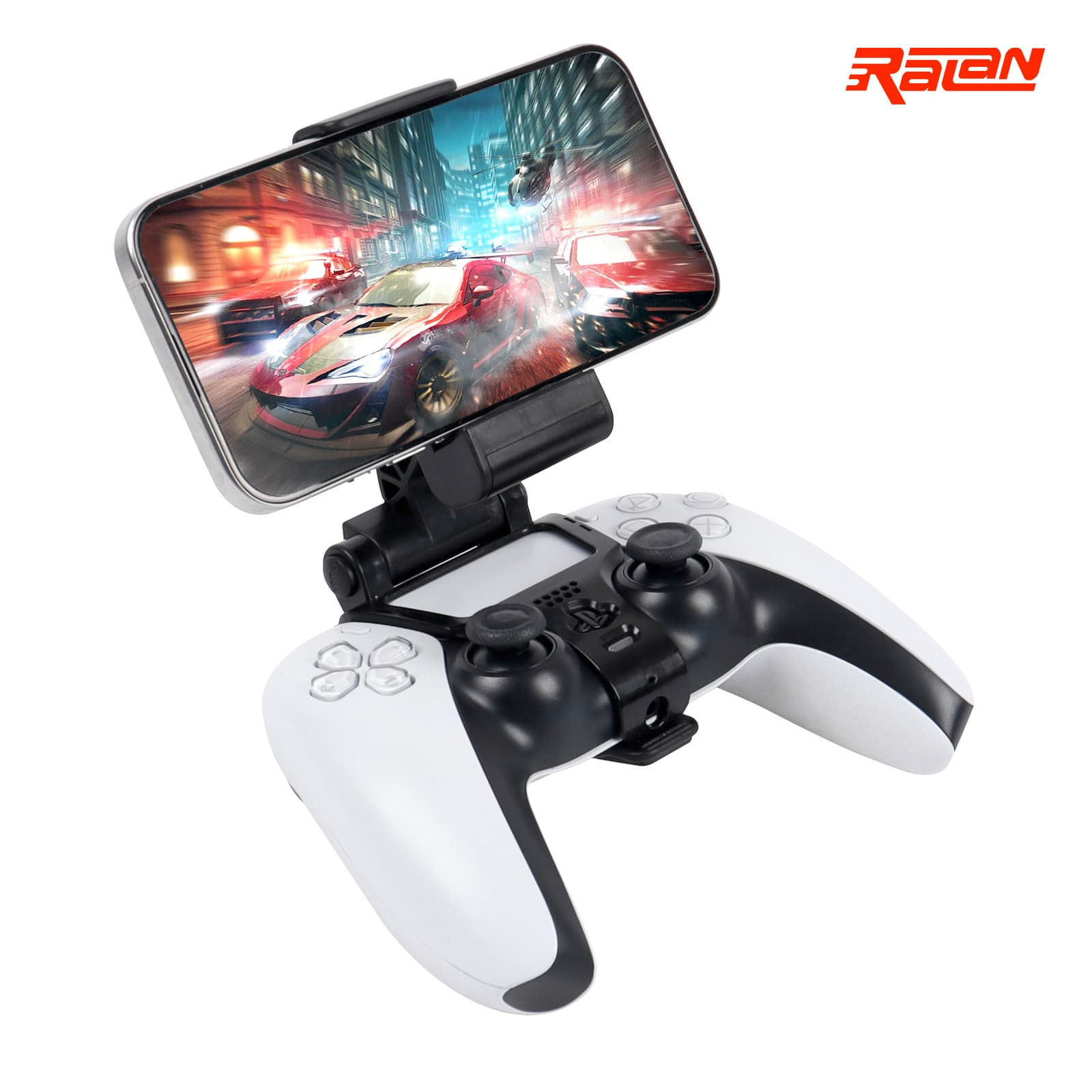 New PS5 Game Controller Clip with Phone Holder, Dual Adjustable Angles, P5 Metal Retractable Clip