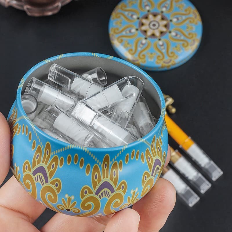 Disposable Filter Cigarette Holder Metal Can Multi-Filter Throwaway Filter Tip for Thick, Medium, and Thin Cigarettes Men