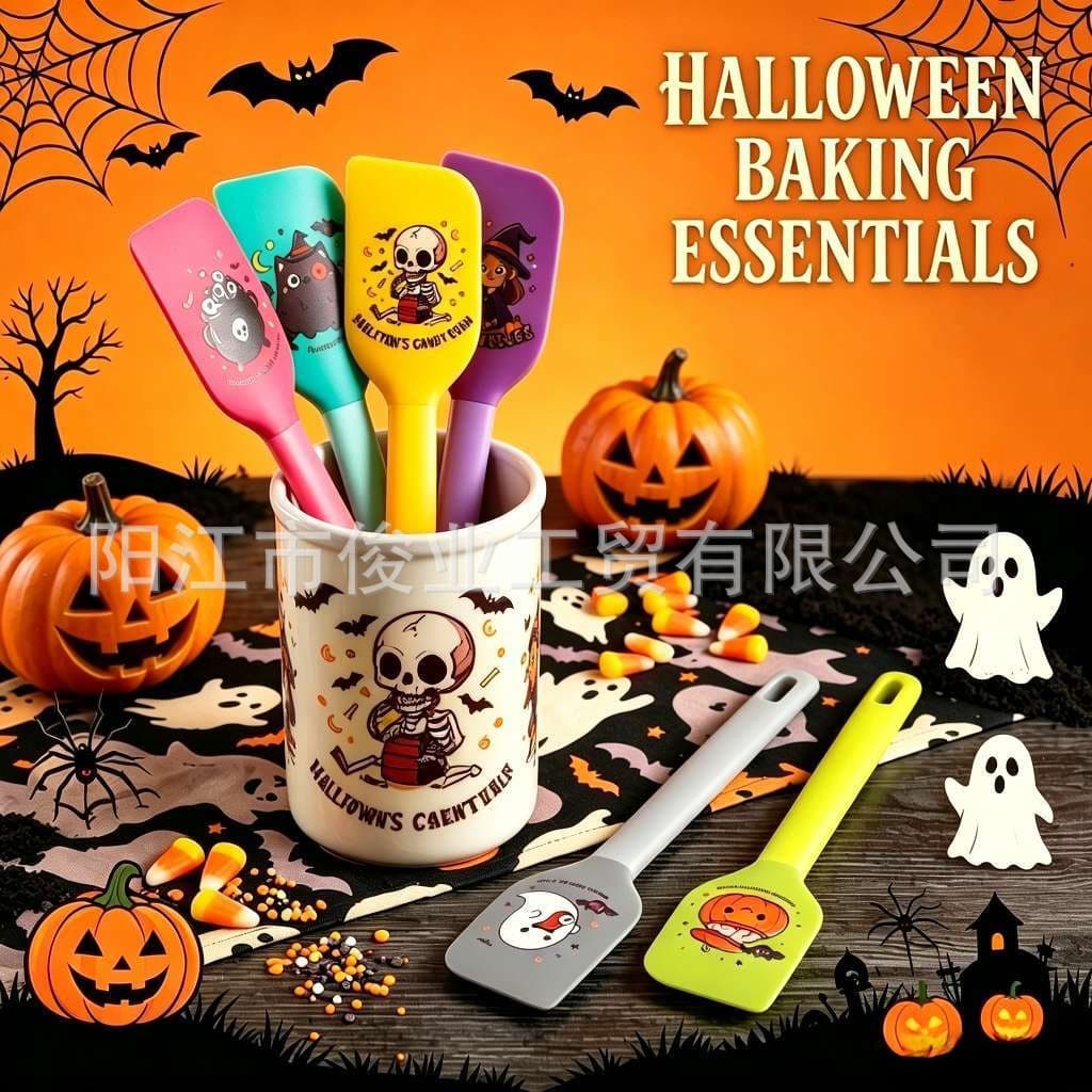 Cross-Border New Cartoon Halloween Baking Silicone Spatula with PP Handle, Cake Spatula, Festive Atmosphere Spatula, Cream Scraper
