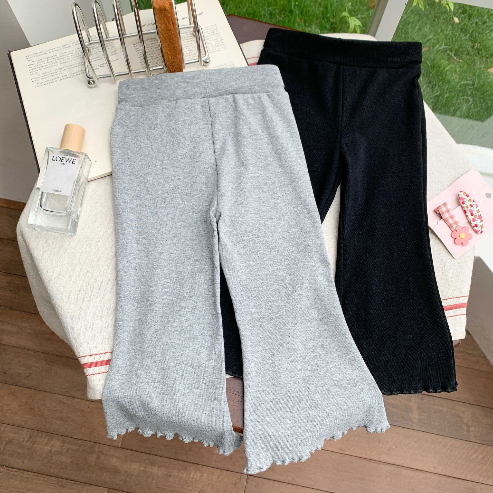 Baby Girls' Flared Pants with Ruffle Hem 2025 Summer Newborn Thin Leggings Casual Wide-Leg Pants
