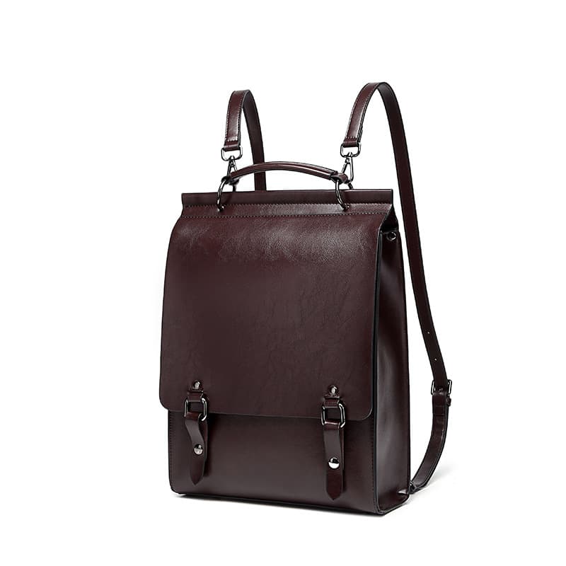 Hot Sale Of The Season New Genuine Leather Double Shoulder Bag for Women British College Style Backpack Retro Computer Bag for U