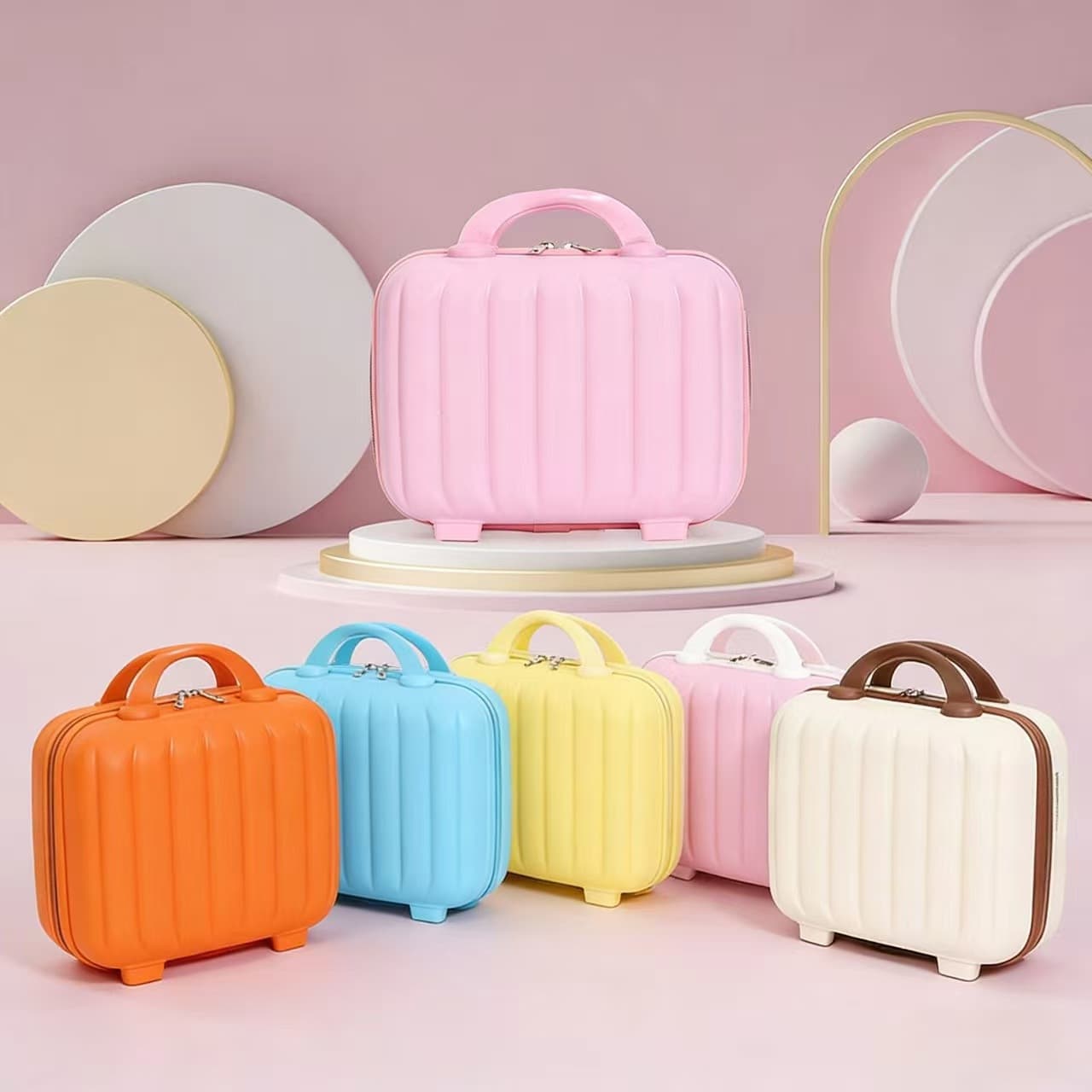 Cute Girl Handbag Kids Password Lock 14-inch Bear Cosmetic Storage Bag Mini Cartoon Makeup Case