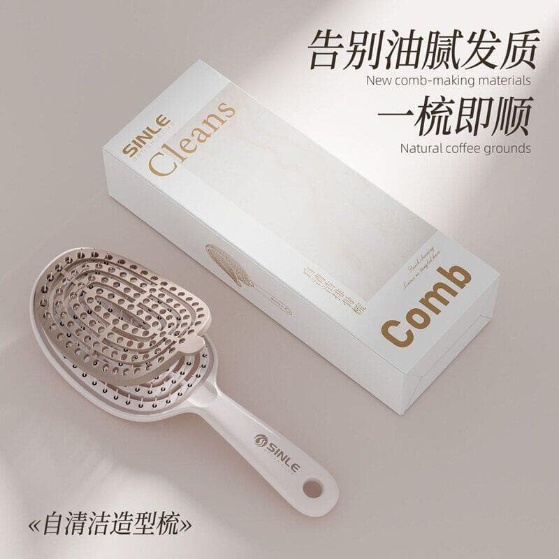 Spare ribs comb self-cleaning high head fluffy hair comb women's long hair curly hair styling large curved comb scalp comb