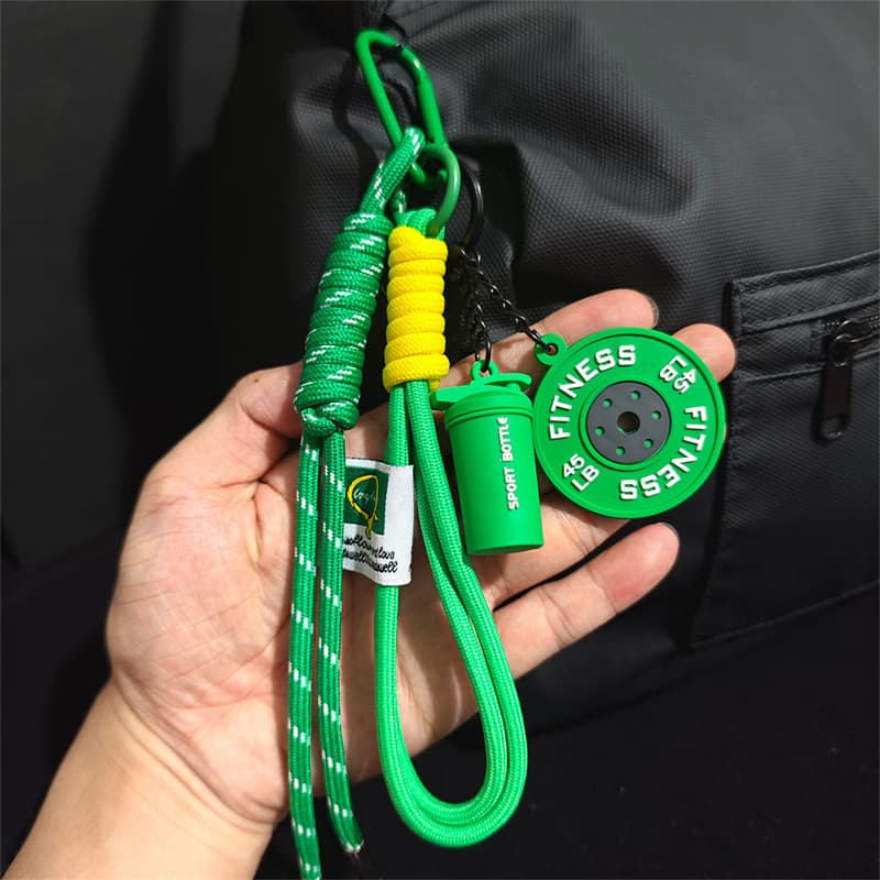 Fitness Series Keychain High Appearance Dumbbell Plate Kettlebell miu Bag Charm Pendant Decoration Accessory
