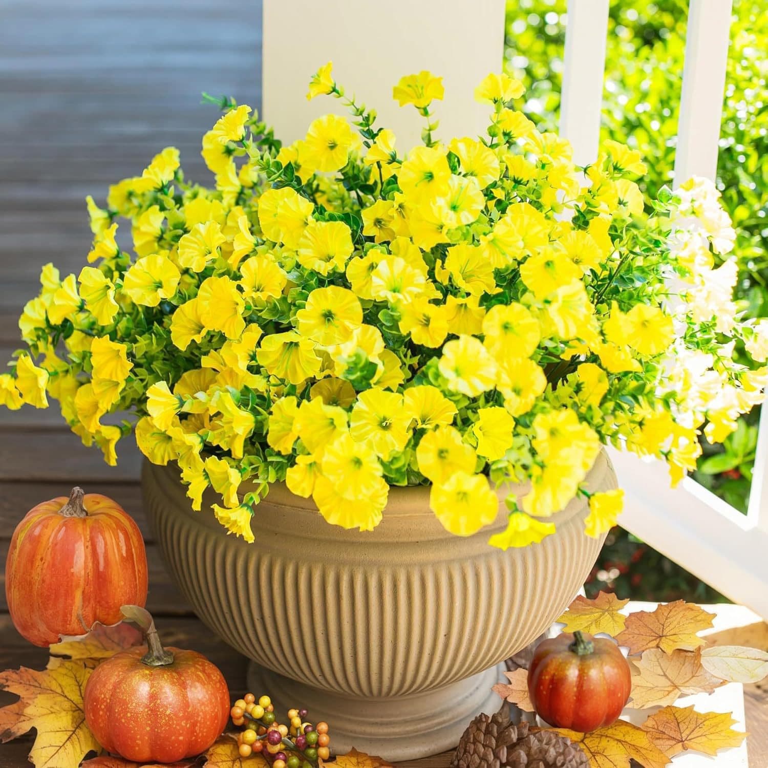 Cross-border Eucalyptus Morning Glory Artificial Flower Bouquet Fake Flowers Trumpet Flower Garden Fence Arrangement Rustic Decoration