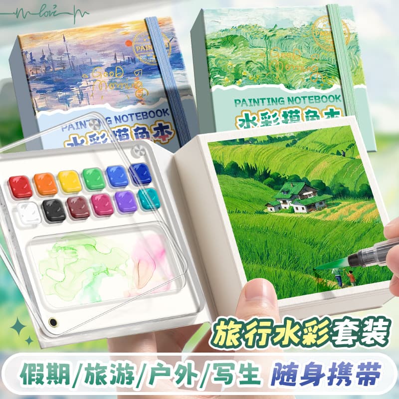 Slacking Sketchbook Tearable Watercolor Notebook Journal Drawing Pad Marker-Friendly Compact Portable