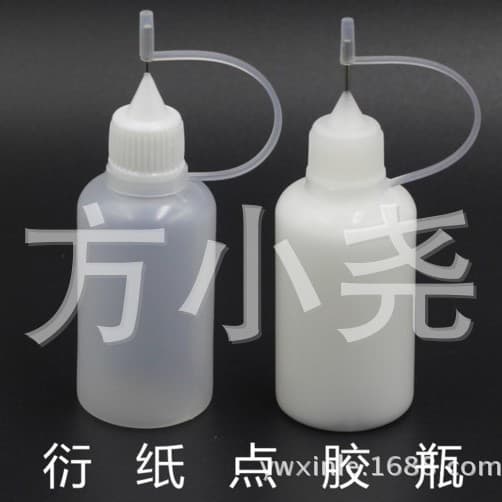Quilling tool glue bottle 30ml transparent bottle with metal tip for precise glue application