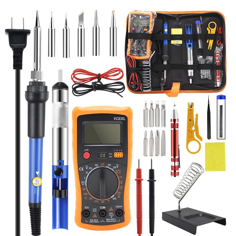 Hardware Tools Electric Iron Soldering Iron Welding Tool Adjustable Temperature Control Anti-static Ground Wire