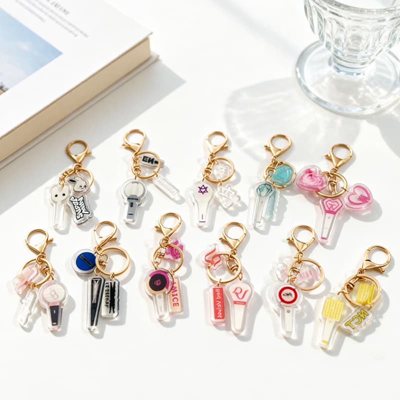 Stray Kids BTS BLACKPINK ATEEZ SEVENTEEN Acrylic Keychain 3-Piece Set Keyring