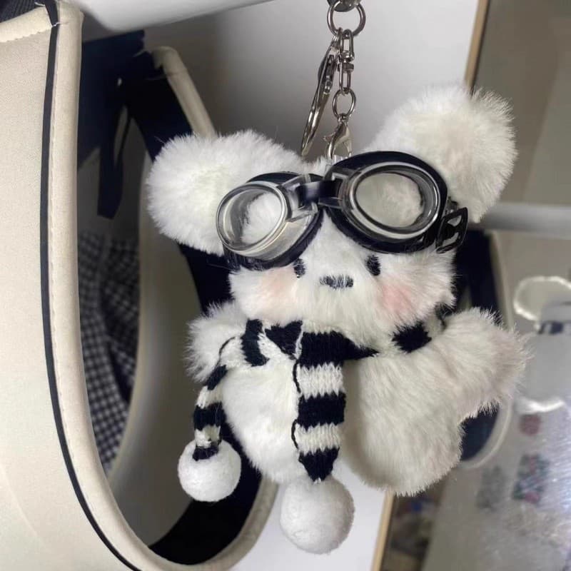 Adorable Pastel Plush Puppy Keychain Charm Cute Cartoon Bag Accessory Gift