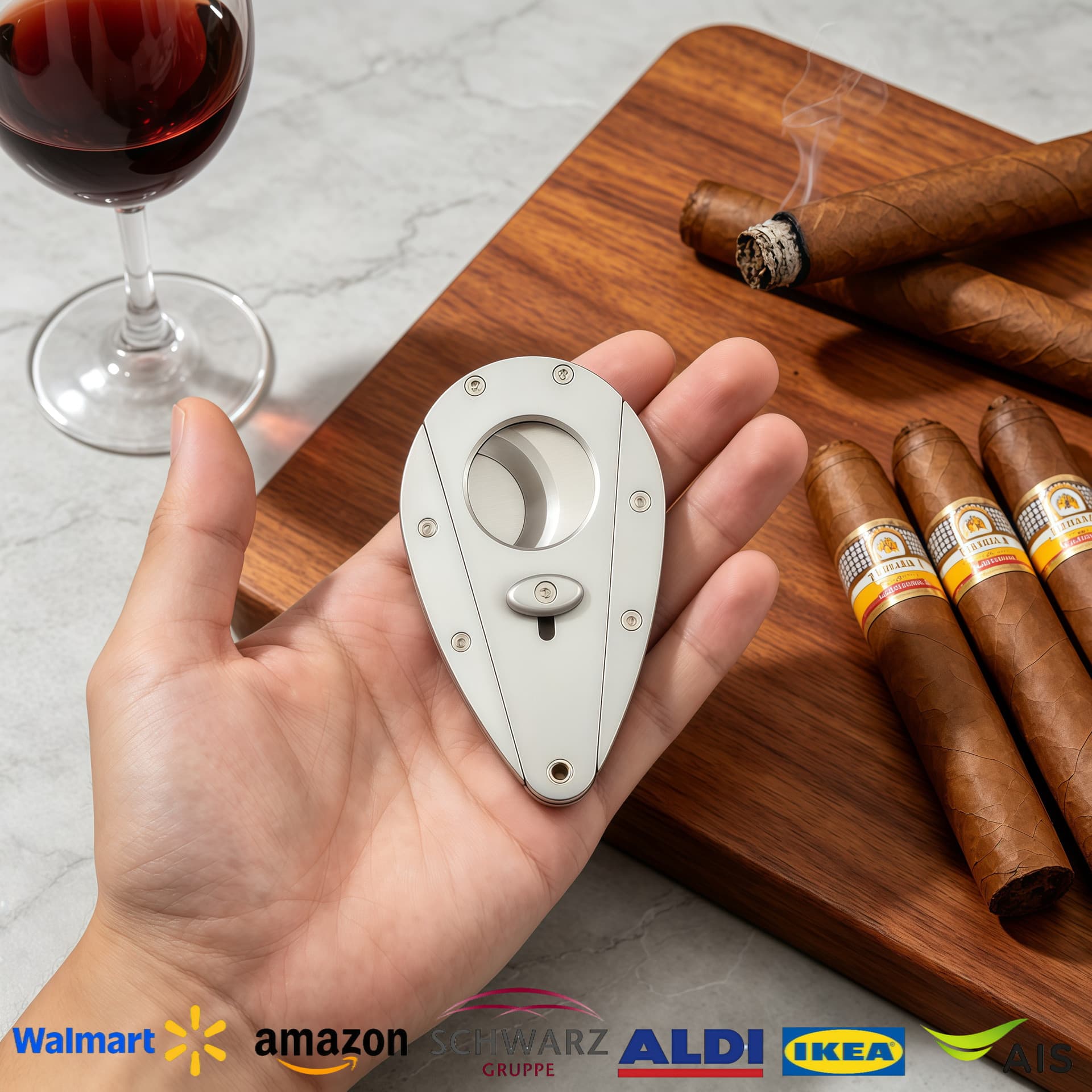 Alloy Cigar Ashtray Cigar Cutter Cigar Tool Knife Scissors Cigar Cutter for Cohiba Cigars