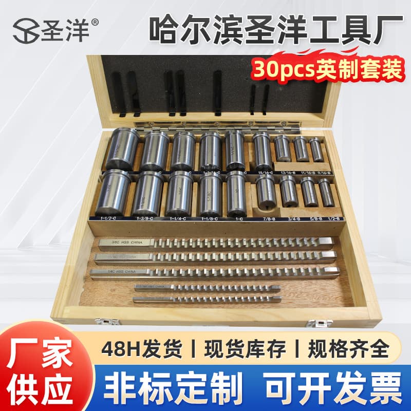 30-Piece Set Metric Gear Hobbing Tools Standard Parts British Metric External Thread Rolling Dies High Speed Steel HSS for Die Sinking