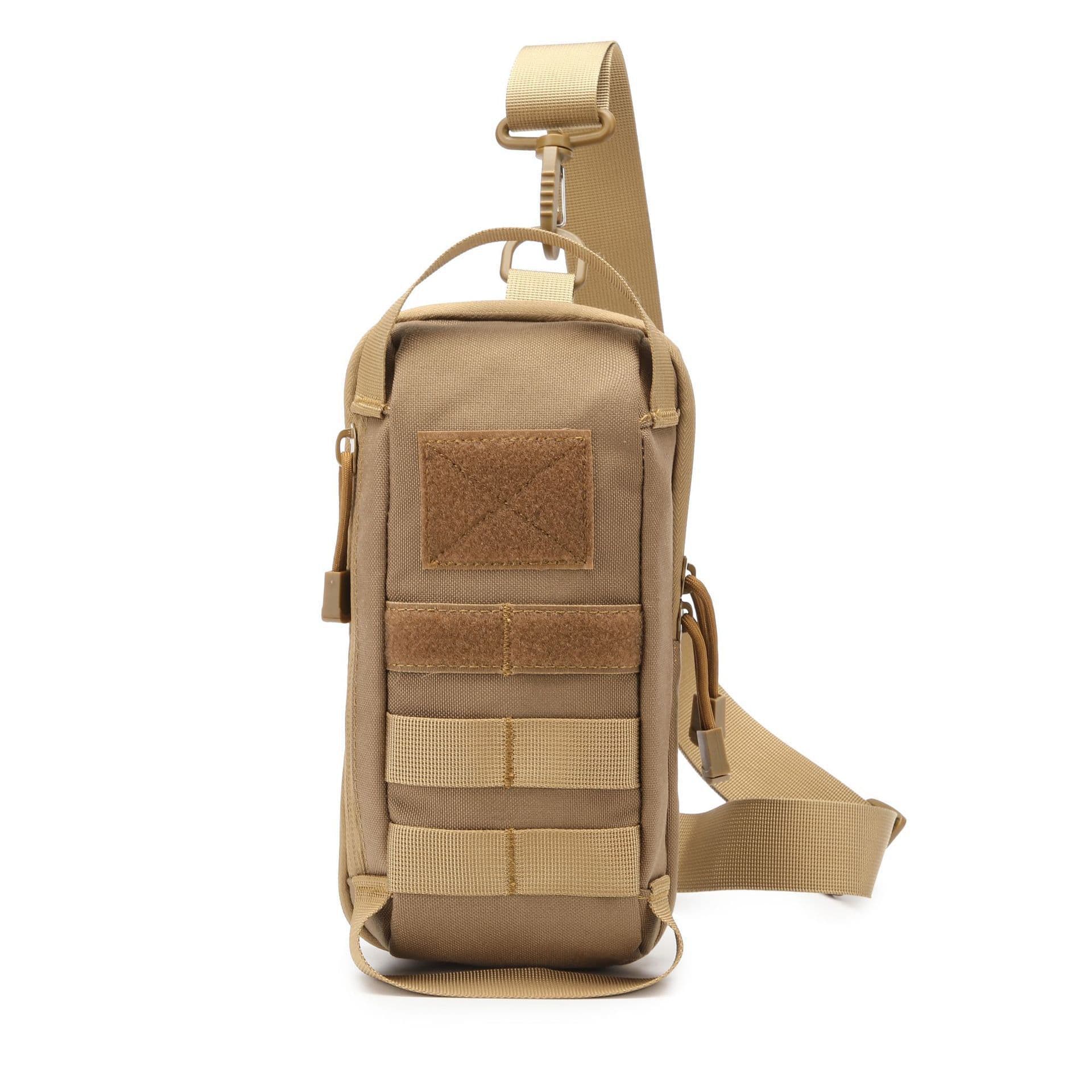 Tactical bag, multifunctional outdoor waist bag, dual-purpose crossbody chest bag, wear-resistant, water-repellent camouflage tactical mobile phone storage bag
