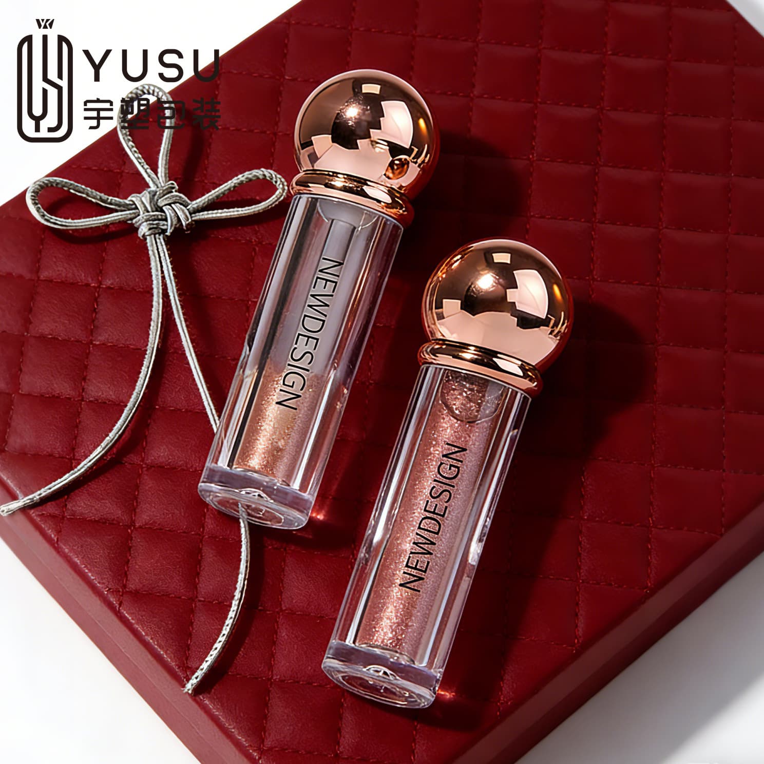 Korean lip glaze tube 3g matte round ball pink lip gloss tube makeup cosmetic lipstick empty tube plastic packaging material
