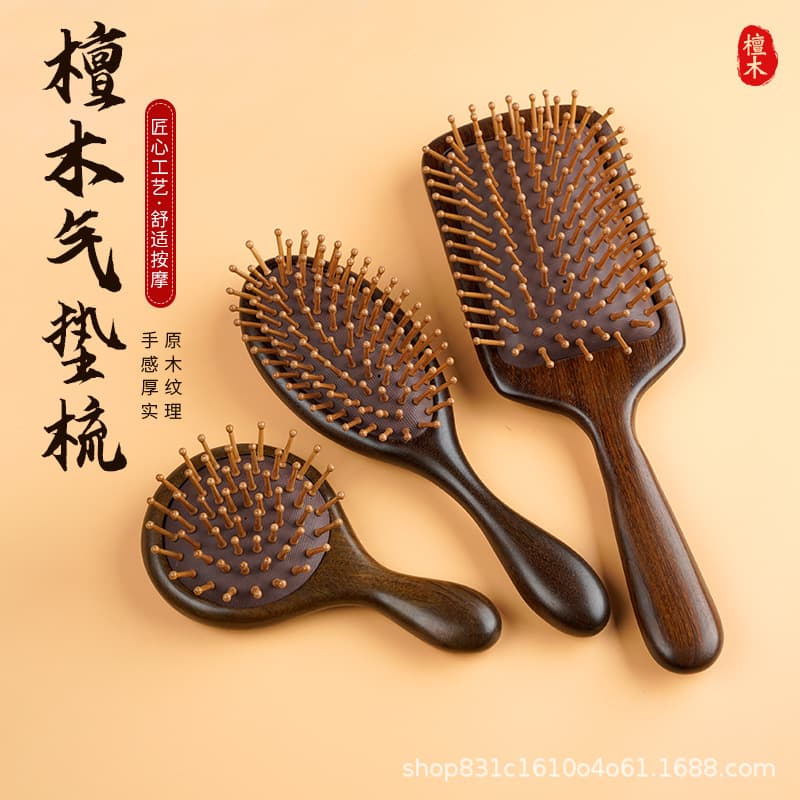 Sandalwood Massage Comb Hair Care Airbag Comb for Long Hair Curling Home Use Meridian Brush Smooth Hair Air Cushion Comb
