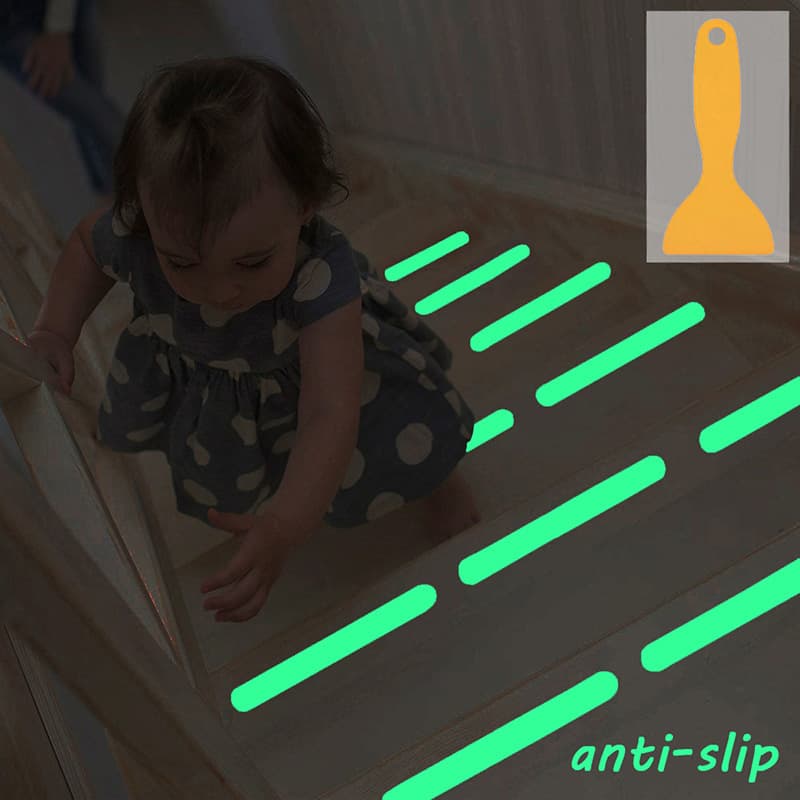 Cross-border spot luminous floor stairs safety warning reflective bathroom anti-slip strips fluorescent green luminous anti-slip strips